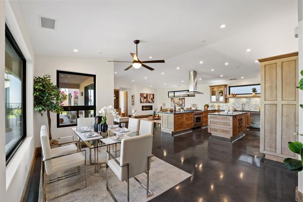 Dining room, Interior, Kitchen, Recessed Lighting