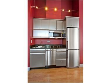 Interior, Kitchen, Stainless Steel Appliances, Wood Texture Flooring