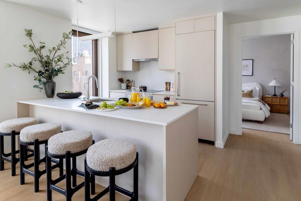 Interior, Kitchen, Pendant Lights, Wood Texture Flooring