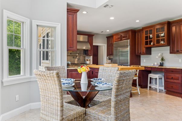 Dining room, Interior, Kitchen, Recessed Lighting, Stainless Steel Appliances