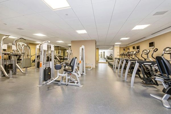 Fitness Equipment, Gym, Interior, Recessed Lighting