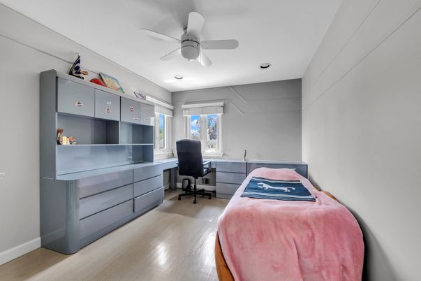 Bedroom, Home Office, Interior, Recessed Lighting, Wood Texture Flooring