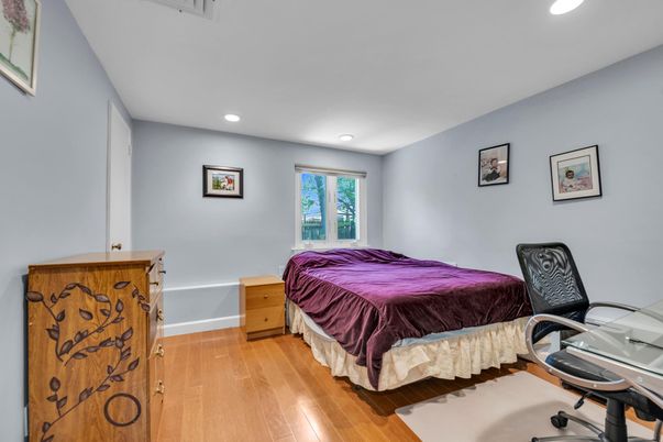 Bedroom, Home Office, Interior, Recessed Lighting, Wood Texture Flooring