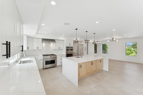 Interior, Kitchen, Pendant Lights, Recessed Lighting, Stainless Steel Appliances