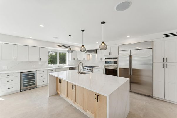 Interior, Kitchen, Pendant Lights, Recessed Lighting, Stainless Steel Appliances