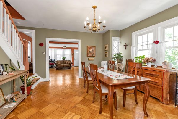 Chandelier, Dining room, Interior, Wood Texture Flooring