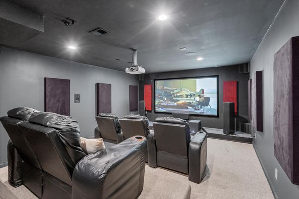 Home Theatre Room, Interior, Projection Screen, Recessed Lighting, Theatre Room