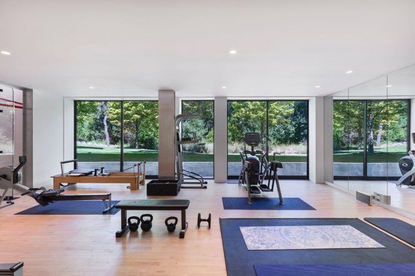 Fitness Equipment, Interior, Recessed Lighting, Wood Texture Flooring