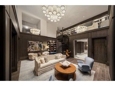 Chandelier, Interior, Living room, Pendant Lights, Recessed Lighting, Wood Texture Flooring, Wooden Walls