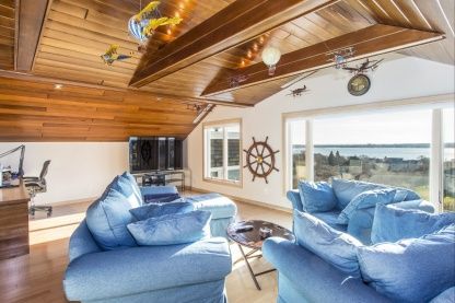 Interior, Living room, Water, Wooden Beams, Wooden Ceilings, Wood Texture Flooring