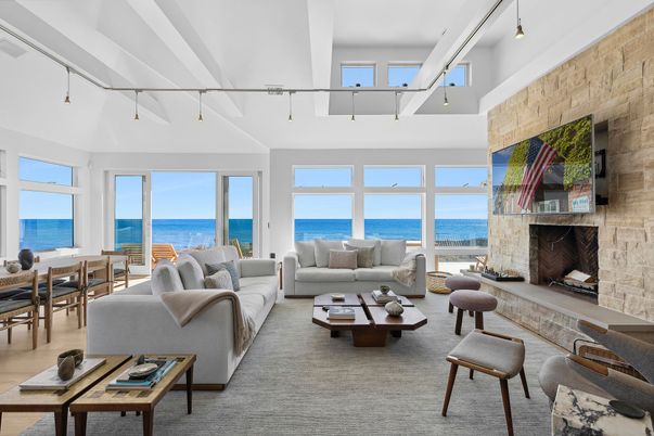 Dining room, Fireplace, Interior, Living room, Stone Walls, Water