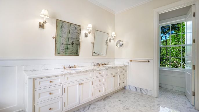 Bathroom, Dual Sink Vanities, Interior, Marble