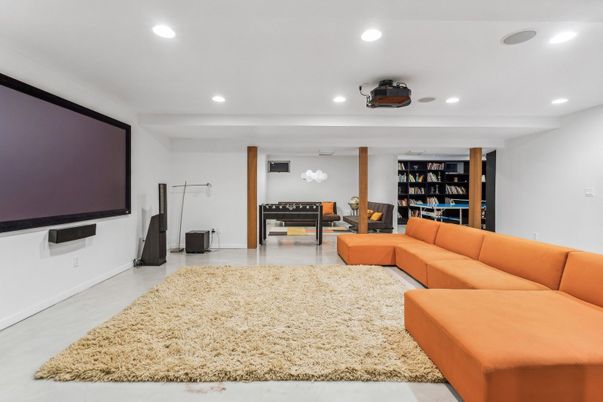 Interior, Living room, Projection Screen, Recessed Lighting