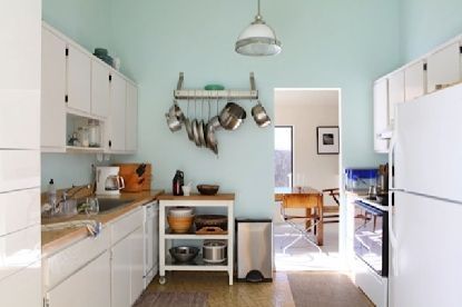 Interior, Kitchen, Pendant Lights, Wood Texture Flooring