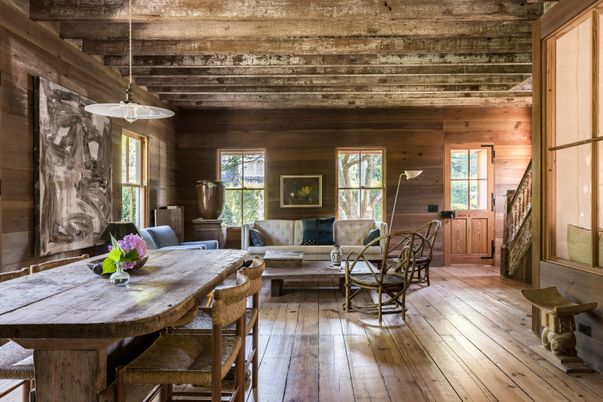 Dining room, Interior, Living room, Pendant Lights, Wooden Beams, Wooden Ceilings, Wood Texture Flooring, Wooden Walls