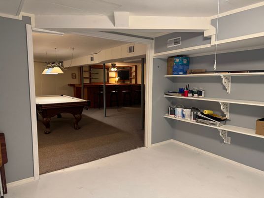 Billiard Table, Game Room, Interior, Pendant Lights