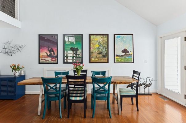 Dining room, Interior, Wood Texture Flooring