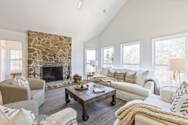 Fireplace, Interior, Living room, Stone Walls