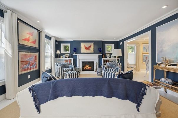 Bedroom, Fireplace, Interior, Living room, Recessed Lighting