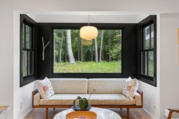 Interior, Living room, Pendant Lights, Wood Texture Flooring