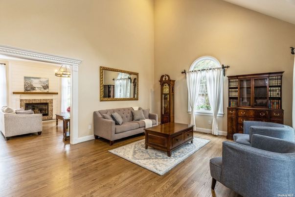 Fireplace, Interior, Living room, Pendant Lights, Wood Texture Flooring