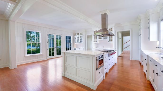 Interior, Kitchen, Recessed Lighting, Wood Texture Flooring