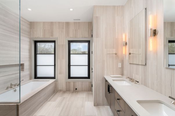Bathroom, Dual Sink Vanities, Interior, Recessed Lighting