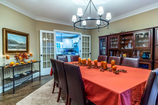Chandelier, Dining room, Interior, Kitchen, Wood Texture Flooring