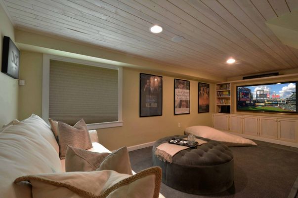 Interior, Living room, Recessed Lighting, Wooden Ceilings