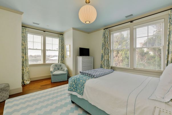 Bedroom, Interior, Pendant Lights, Wood Texture Flooring