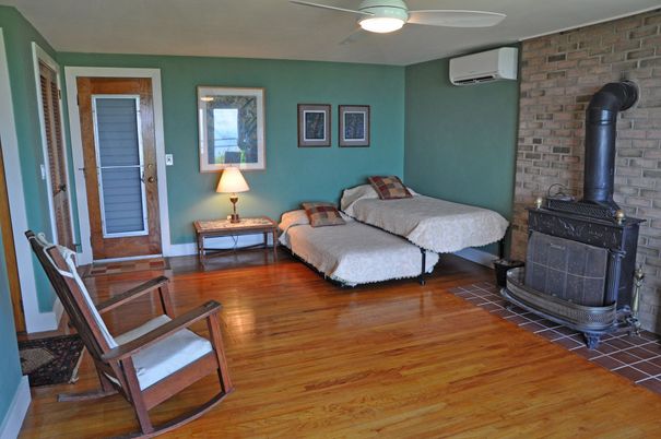 Fireplace, Interior, Living room, Stone Walls, Wood Texture Flooring
