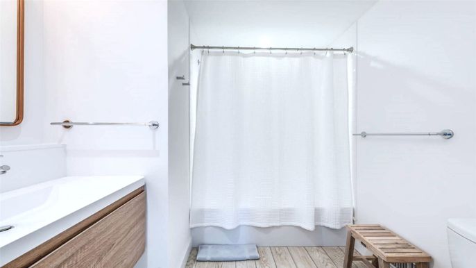 Bathroom, Interior, Wood Texture Flooring