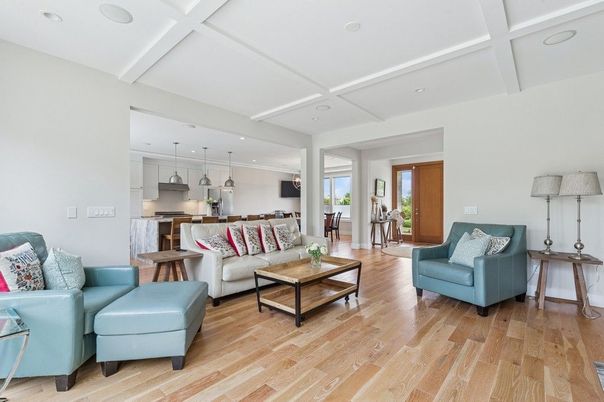 Interior, Kitchen, Living room, Pendant Lights, Recessed Lighting, Stainless Steel Appliances, Wood Texture Flooring