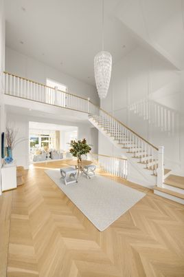 Chandelier, Interior, Recessed Lighting, Wood Texture Flooring