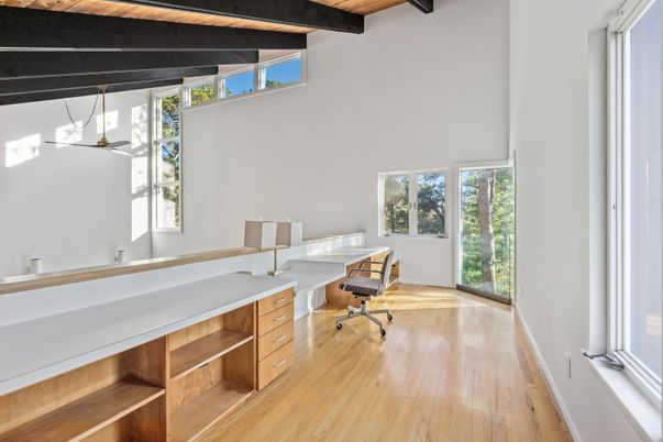 Home Office, Interior, Wooden Beams, Wood Texture Flooring