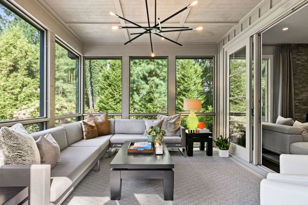 Interior, Living room, Pendant Lights, Recessed Lighting, Sun Room