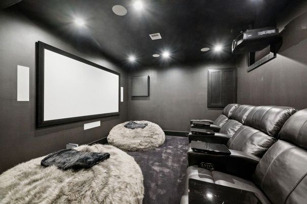 Home Theatre Room, Interior, Projection Screen, Recessed Lighting, Theatre Room