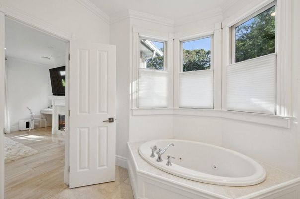 Bathroom, Fireplace, Interior, Wood Texture Flooring