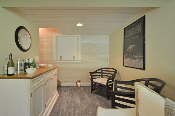 Interior, Recessed Lighting, Wood Texture Flooring, Wooden Walls