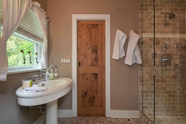 Bathroom, Glass Shower, Interior, Stone Walls