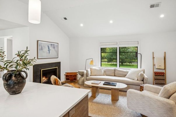 Fireplace, Interior, Living room, Recessed Lighting