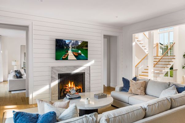 Fireplace, Interior, Living room, Wood Texture Flooring