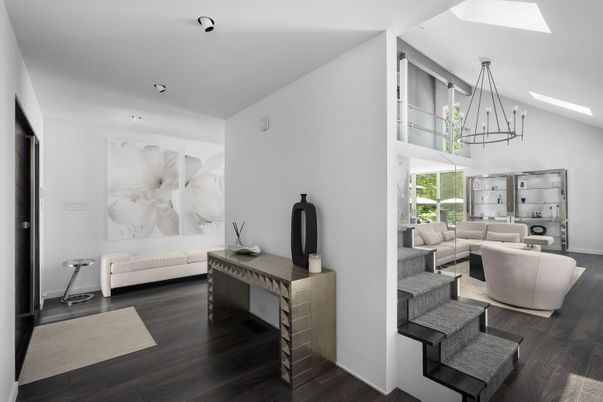 Interior, Living room, Pendant Lights, Recessed Lighting, Wood Texture Flooring