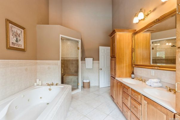 Bathroom, Dual Sink Vanities, Glass Shower, Interior