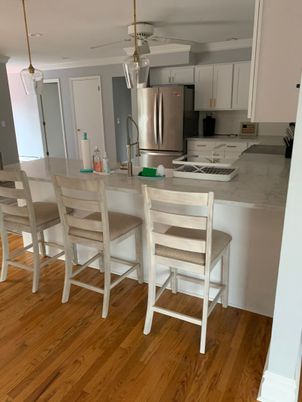 Dining room, Interior, Kitchen, Pendant Lights, Wood Texture Flooring
