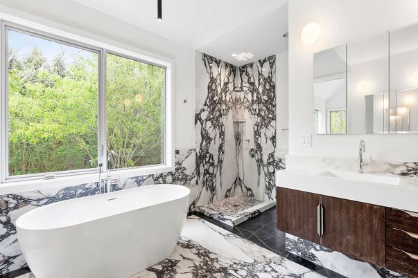 Bathroom, Free Standing Baths, Interior, Marble, Marble Walls
