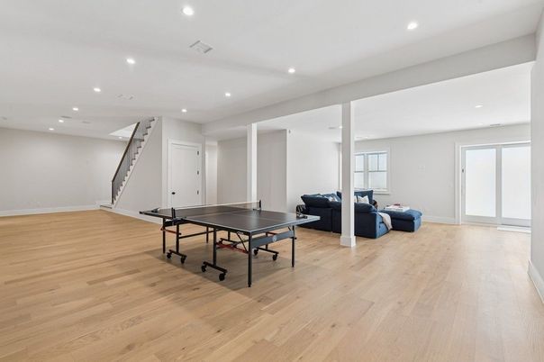 Game Room, Interior, Recessed Lighting, Wood Texture Flooring