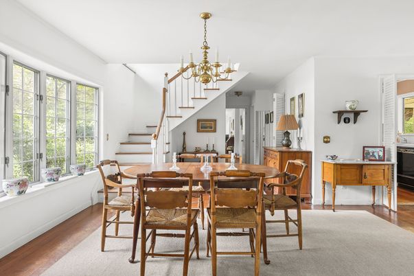 Chandelier, Dining room, Interior, Wood Texture Flooring