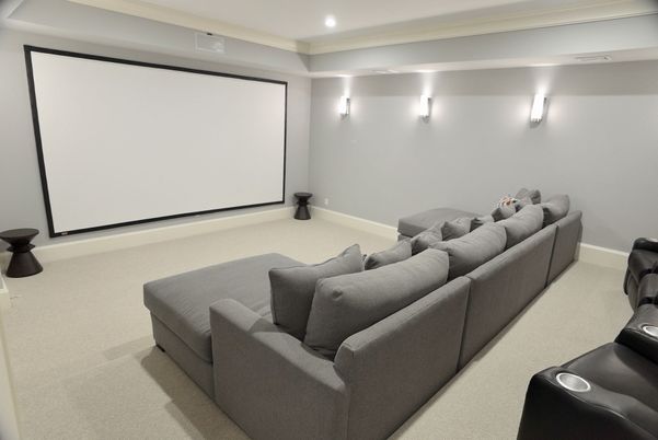 Home Theatre Room, Interior, Projection Screen, Recessed Lighting, Theatre Room