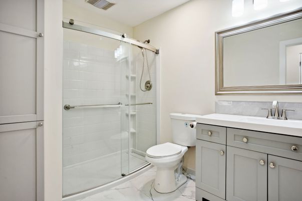 Bathroom, Glass Shower, Interior, Marble